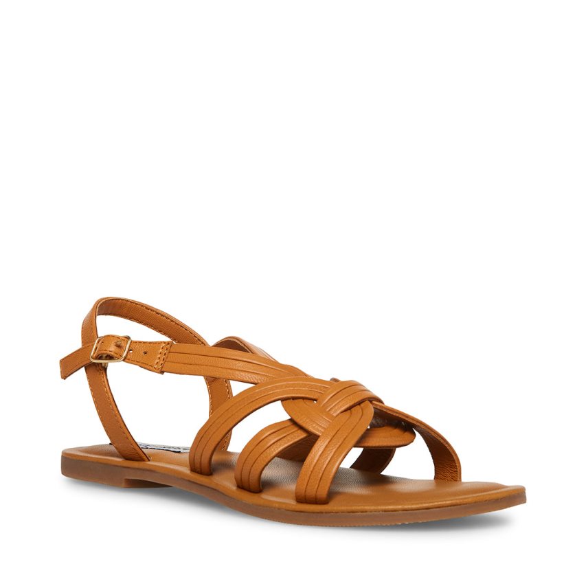 Brown Steve Madden Prim Women's Flat Sandals | PH 4079DBE